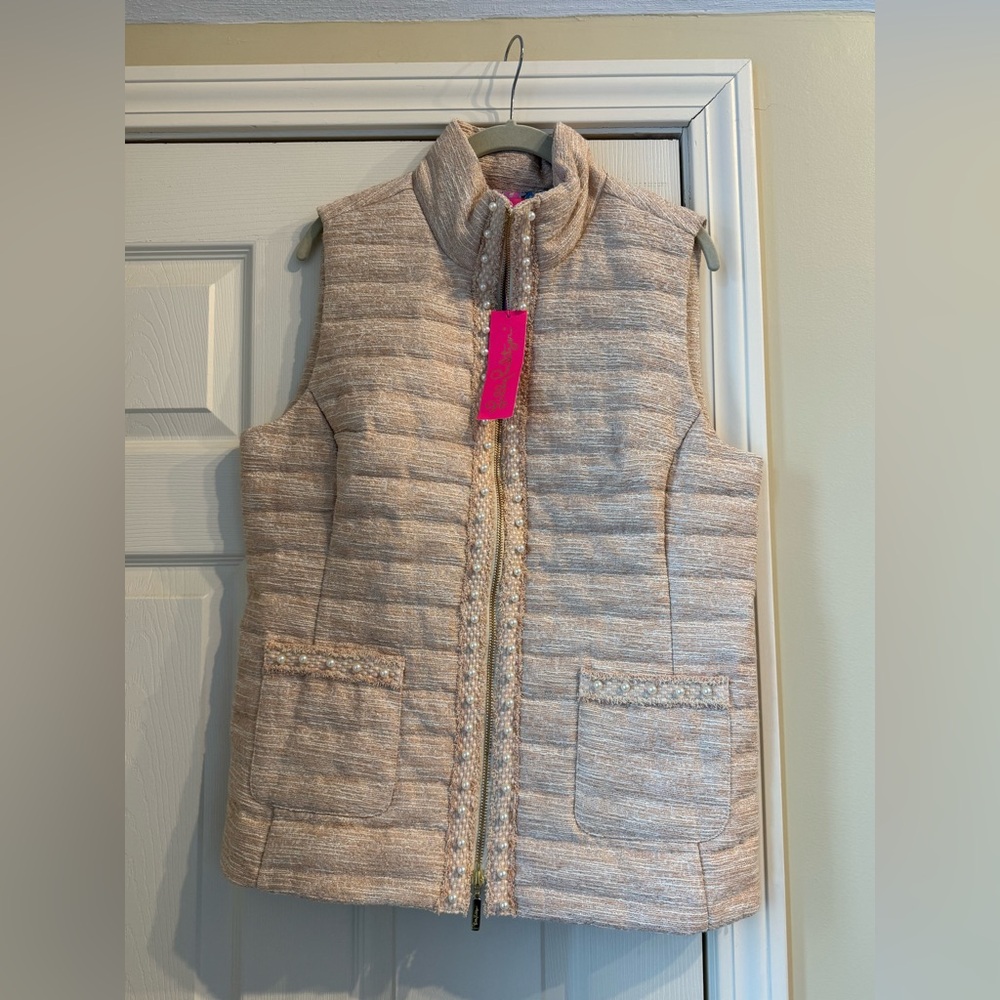 Lilly Pulitzer Tan Quilted Vest